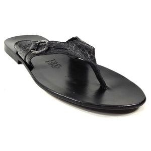 GOODMAN 🇮🇹 MEN'S BLACK LEATHER FLAT SUMMER SANDALS